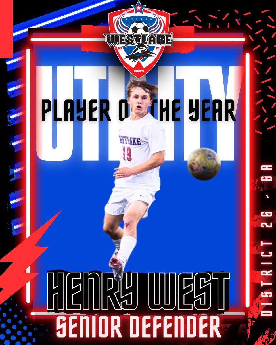 Congratulations to the 26-6A Utility player of the year, Henry West!