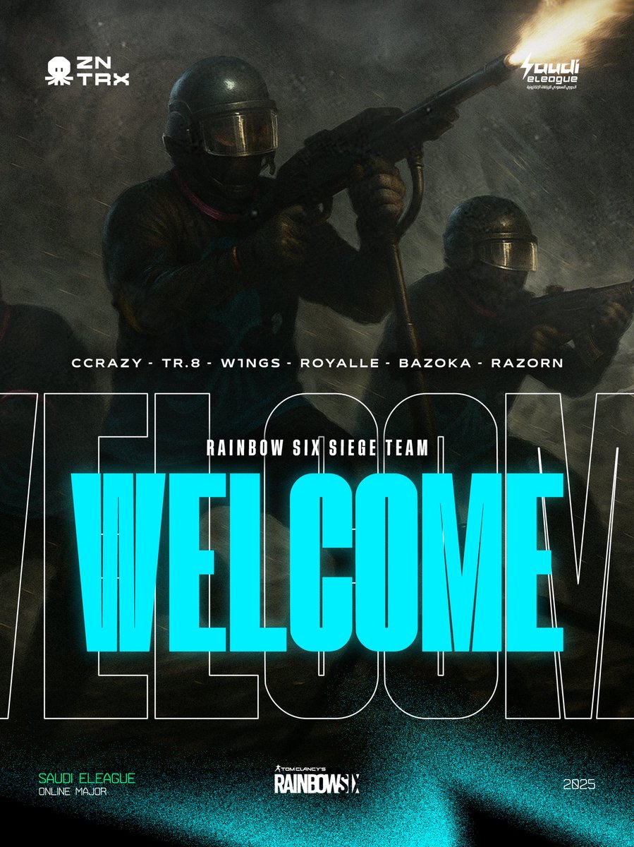🔥الـروستر وصل 🔥
جاهزين للمنافسة 
تابعوا رحلة أبطالنا 💪🏼

<a href="/MaybeCr4zy/">𝐌𝐃.</a> 
@baz0kaa_ 
@psychoTwx 
<a href="/W1ngs33/">W1nGs..</a> 
<a href="/SkRoyale1/">ZNTRX Royale | Baraa</a> 
<a href="/RaZoRr100/">ZNTRX.RaZoR</a> 

🔥 our new roster is here 🔥
We are locked in and ready!
Stick with us, the best is yet to come 💪🏼

#zntrx #esports #saudiesports #r6s