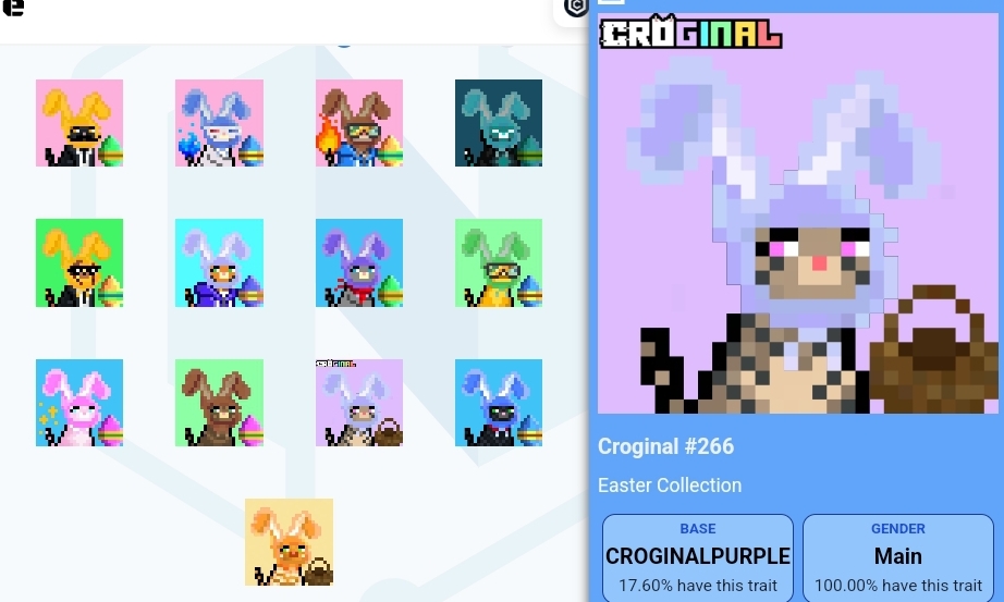Hey Everyone,
    Happy Easter from Croginal cats!!!

As a thank you to our community, 
We will be giving away a FREE NFT from our Croginal Easter Collection as part of our loyalty series. If you own at least 1,000,000 $CROGINAL &amp;/or 1 NFT+ then you will be getting a FREE NFT