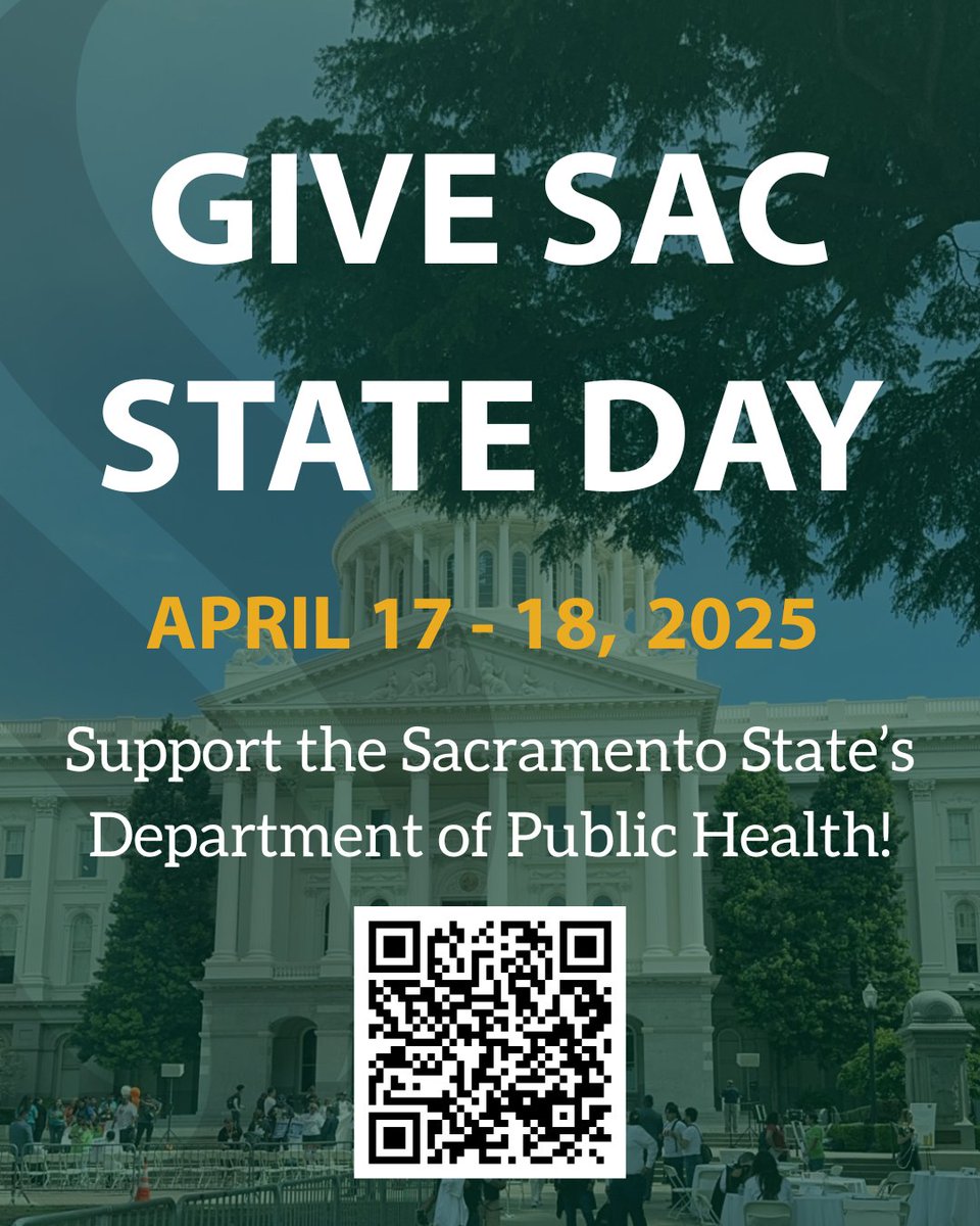 🔥 Last Day to Give a Gift! 🔥
Your gifts are much appreciated! 💚
givesacstateday.csus.edu/amb/publicheal…
#allinforsacstate #sacstate #publichealth