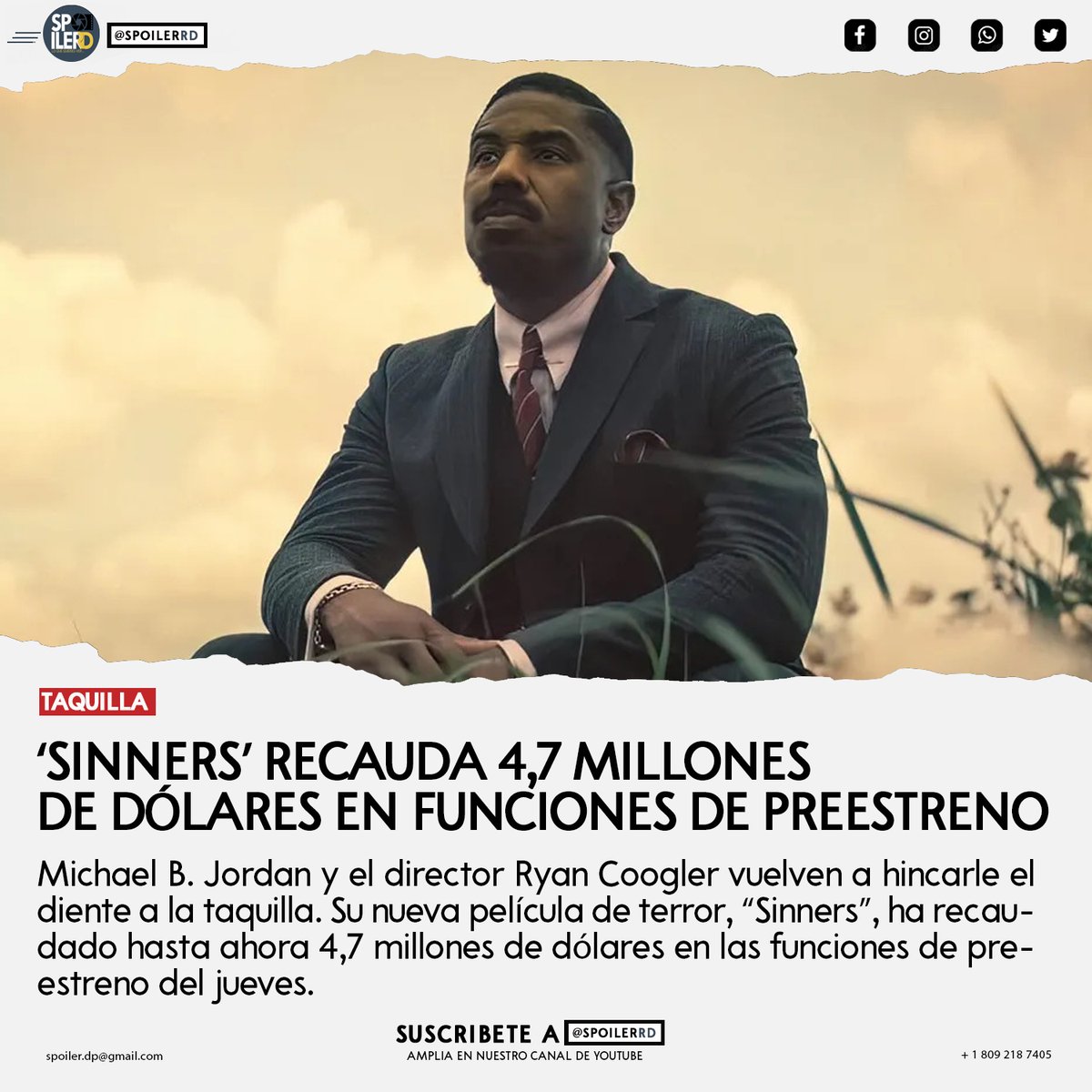 SpoilerRd's tweet photo. #taquilla #estreno #películas #ciné #recaudación #spoiler #spoilers #spoilerRD https://t.co/zU5KzID4Ph
