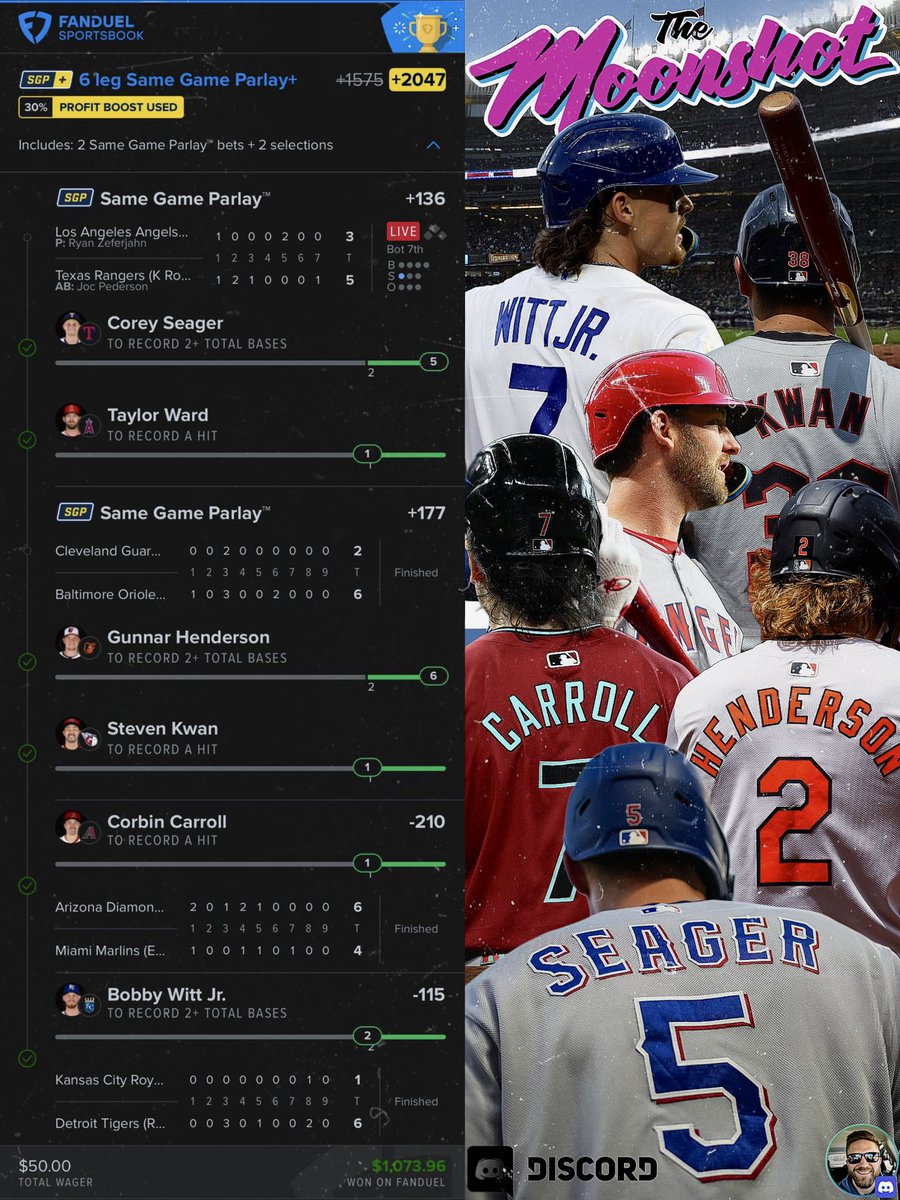Moonshot2019's tweet photo. What a Thursday Night. The balls were flying! @kiiLkenny and @the_bmatt are locked in. Come get in on the action this weekend! NBA/MLB/Golf. 

+2047✅
+2775✅
+3950✅

Tap in: ⬇️⬇️⬇️

https://t.co/RQqE4Tcafj

🚀 https://t.co/gcfi5FXUwi