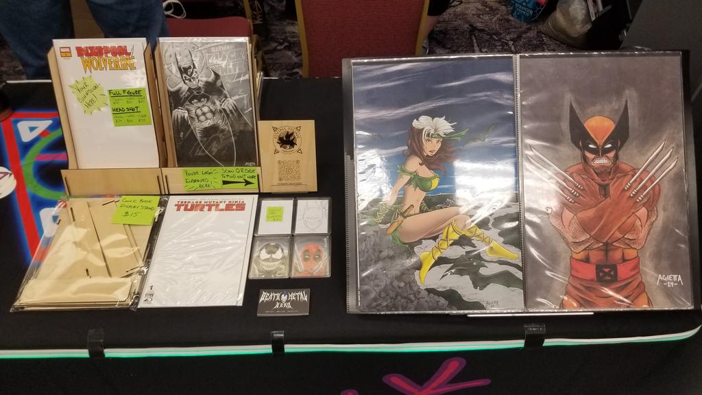 DeathMetalHero's tweet photo. All set up at here with
#EdgePunkMagazine (@EdgePunk171900) at Who's Yer Con (@WhosYerGamers)
If you're in the downtown Indianapolis area swing by and grab yourself some original art, a sketch card, a Comic Book Stand and a copy of the newest issue of the Magazine! 
#indiecomics https://t.co/O5BjJn3Pmd
