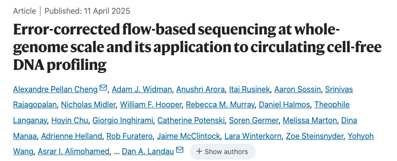 MSK Department of Medicine (@msk_deptofmed) on Twitter photo Adam Widman and collaborators at <a href="/nygenome/">NY Genome Center</a> led a study to evaluate a low-cost, error-corrected whole-genome sequencing method to detect cancer DNA in blood and assess disease burden in individuals with melanoma and urothelial cancer without matched tumor sequencing. #liquidbiopsy Adam Widman and collaborators at <a href="/nygenome/">NY Genome Center</a> led a study to evaluate a low-cost, error-corrected whole-genome sequencing method to detect cancer DNA in blood and assess disease burden in individuals with melanoma and urothelial cancer without matched tumor sequencing. #liquidbiopsy