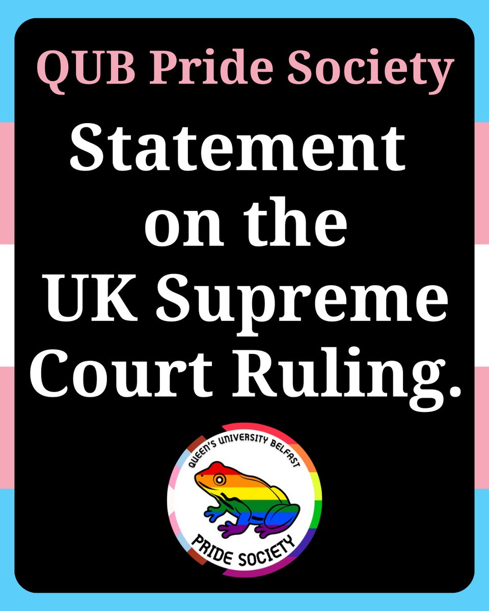 qubpridesoc's tweet photo. Our statement on the recent UK Supreme Court ruling. https://t.co/bcJwLMpyN4