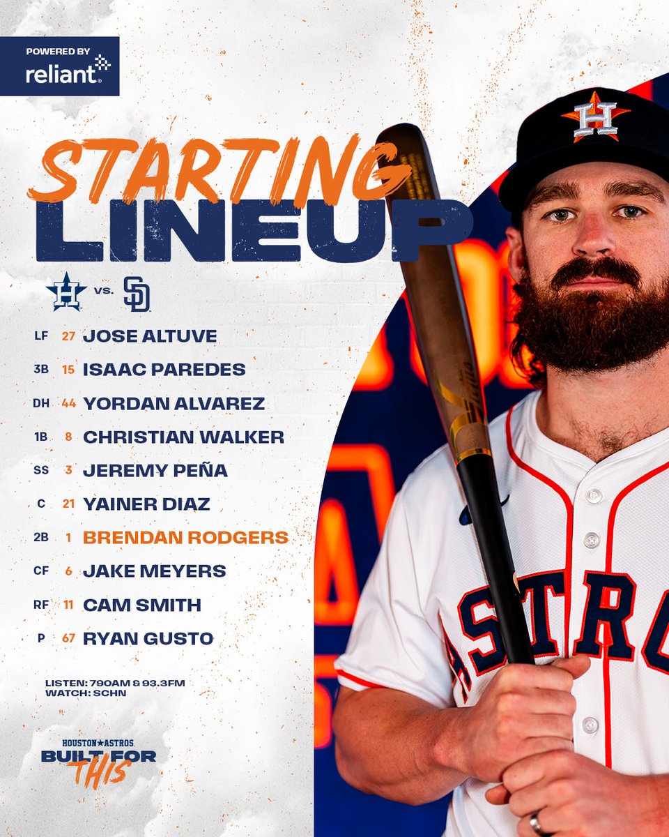 Back home. 

⚾️: 7:10 PM
🏟️: Closed
📺: <a href="/SpaceCityHN/">Space City Home Network</a> 
🎙️: <a href="/SportsTalk790/">SportsTalk 790</a> | Spanish: 93.3 FM

#BuiltForThis x <a href="/reliantenergy/">reliantenergy</a>