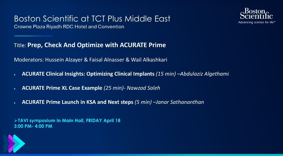 Hussain Alzayer | حسين الزاير (@zayer_h) on Twitter photo Privileged to co-moderate this fantastic session at #TCTMiddleEast2025 with <a href="/AlkashkariWail/">Wail AlkashkariFSCAI,FPICSوائل القشقرى🇸🇦🇨🇦🇺🇲</a> 👍
Congratulations to the entire <a href="/TCT_ME_/">TCTME+</a> team on a successful meeting 👏
<a href="/crfheart/">Cardiovascular Research Foundation</a> <a href="/BSCCardiology/">BostonSci Cardiology</a>
<a href="/mirvatalasnag/">MIЯVΛƬ #IC</a> <a href="/kfaraidy/">Dr.Khalid Al Faraidyالدكتور خالد الفرائضي</a> Privileged to co-moderate this fantastic session at #TCTMiddleEast2025 with <a href="/AlkashkariWail/">Wail AlkashkariFSCAI,FPICSوائل القشقرى🇸🇦🇨🇦🇺🇲</a> 👍
Congratulations to the entire <a href="/TCT_ME_/">TCTME+</a> team on a successful meeting 👏
<a href="/crfheart/">Cardiovascular Research Foundation</a> <a href="/BSCCardiology/">BostonSci Cardiology</a>
<a href="/mirvatalasnag/">MIЯVΛƬ #IC</a> <a href="/kfaraidy/">Dr.Khalid Al Faraidyالدكتور خالد الفرائضي</a>