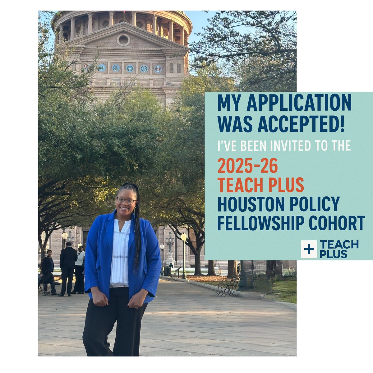 SierraJoseph15's tweet image. EXCITING NEWS!

My application was accepted and I’ve been invited to 2025-26 Teach Plus Houston Policy Fellowship cohort! @teachplusTX 

Ready for year two of advocacy and impact!

#TeachPlus #TeacherVoice #TeacherLeadership #ButterflySeason #AdvocacyQueen