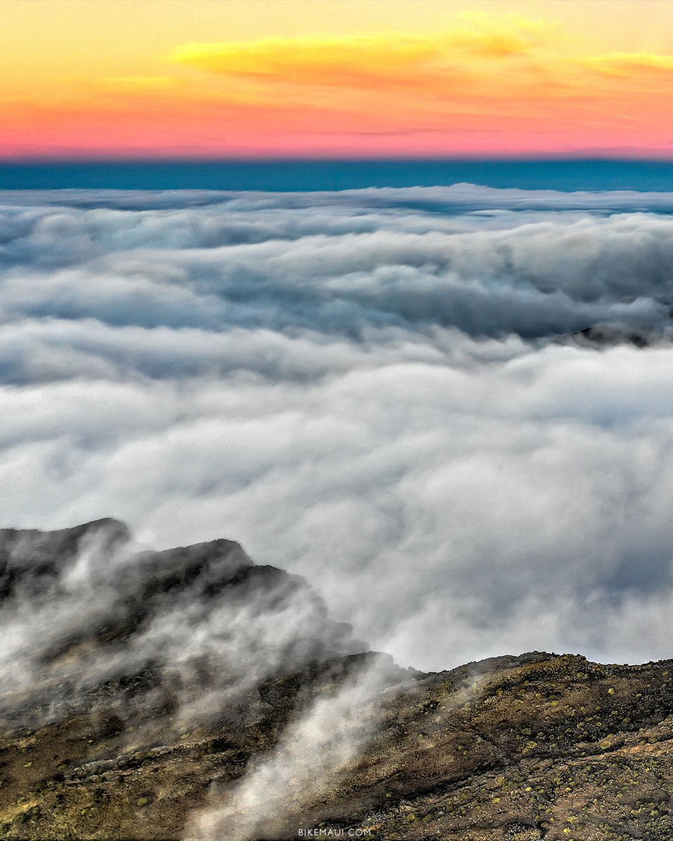bikingmaui's tweet photo. Above the clouds at over 10,000 feet, Haleakala is not just a volcano but a sacred place where ancient Hawaiians believed the demigod Maui captured the sun. An early morning trek to this majestic summit reveals why. #Haleakala #MauiMagic #SunriseSummit https://t.co/R9MRVihcWT