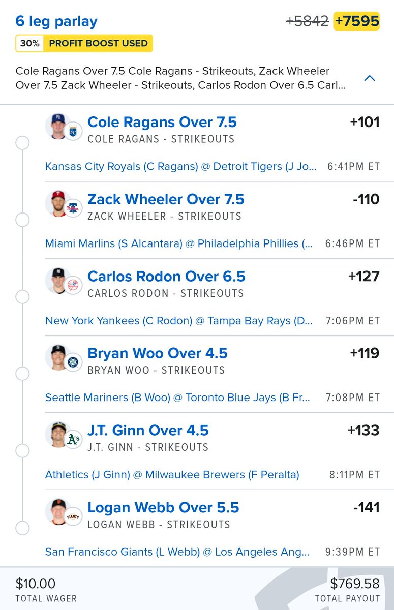 bet_philly's tweet photo. 🚨 Friday night MLB ⚾️ 🚨
Profit boosted pitchers + hitters. Play your faves solo, make your own or tail. Be responsible about it.
#gamblingX #mlbbets #mlbparlay #baseballparlay #fanduel #hitterprops #strikeoutprops #pitcherprops #samegameparlay #phillybetbros https://t.co/ws2BnG7ntk