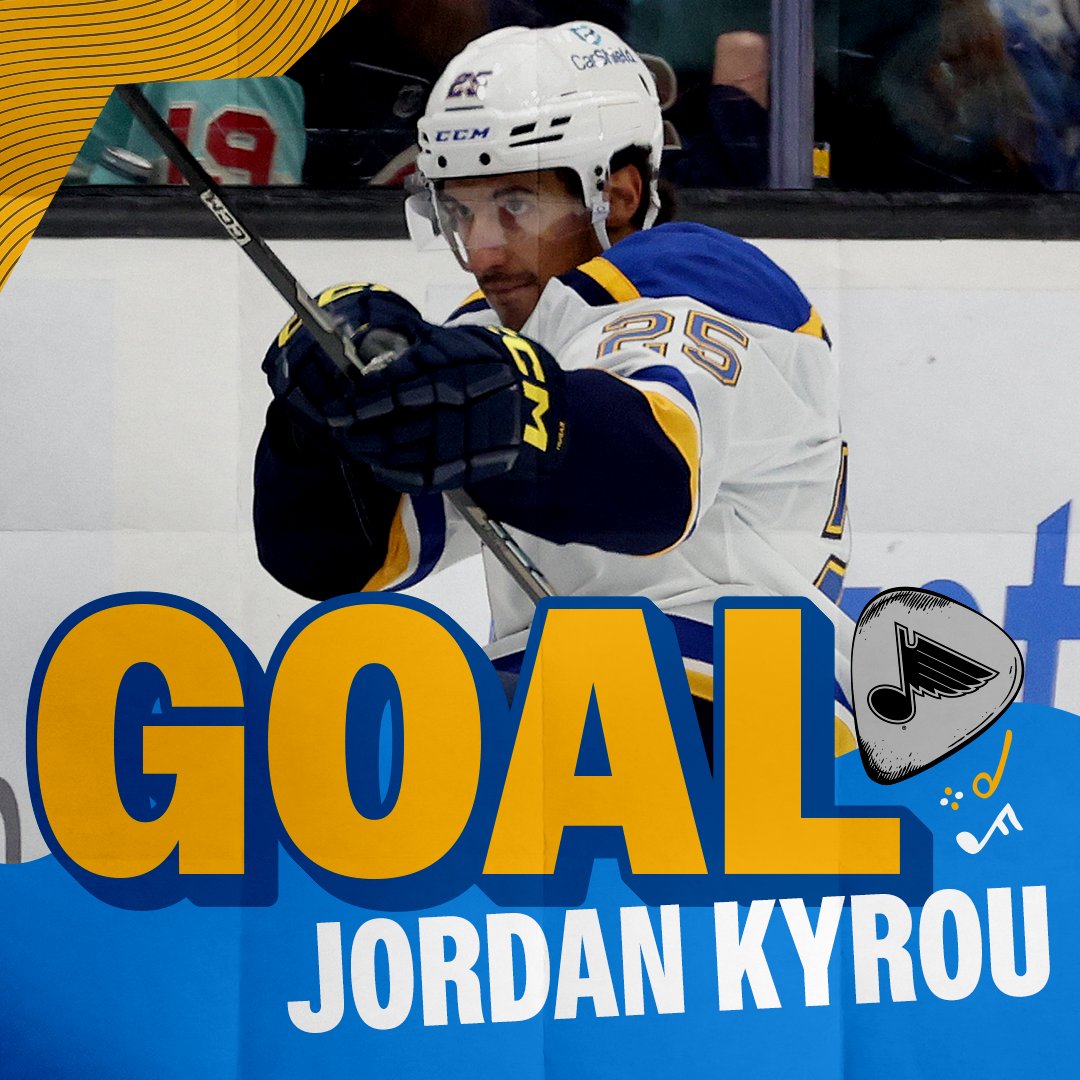 StLouisBlues's tweet photo. JORDAN KYROU GRABS THE 3-2 LEAD EARLY IN THE SECOND PERIOD! #stlblues https://t.co/8jpq40AuvX