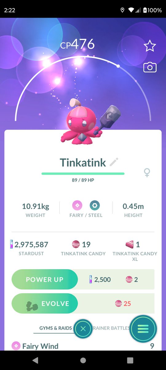 AutumnT26088040's tweet photo. Hatched Tinkatink from a egg. #PokemonGO #Tinkatink https://t.co/zInWQpVhNV
