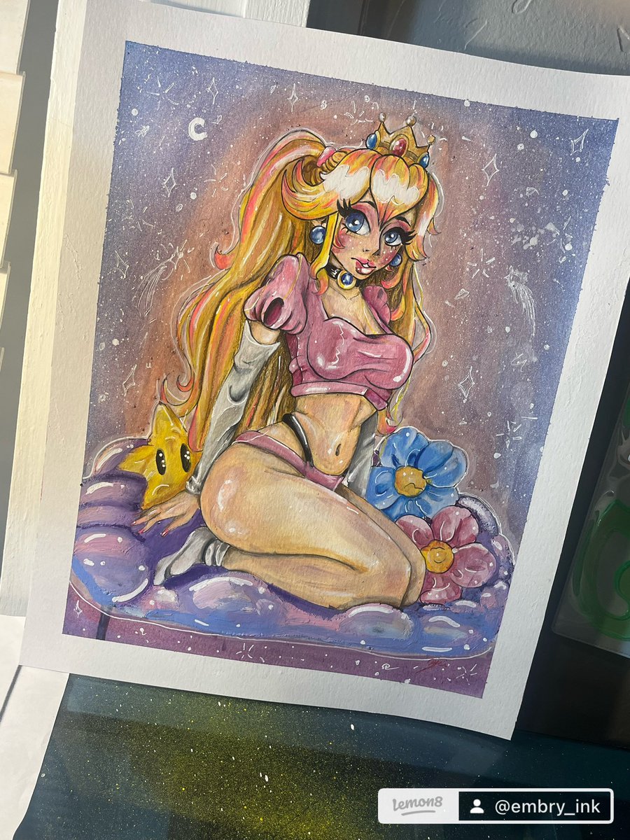 I had fun making this one. It’s a mix media with watercolor, color pencils, and gouache paint
#PrincessPeach #art #watercolor #fyp #sexy #pinupgirls #mixmedia