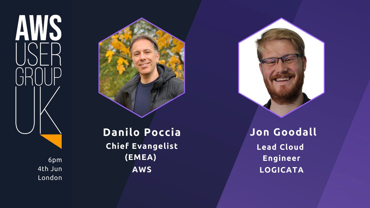 AWS User Group UK (@awsusergroupuk) on Twitter photo 🚨 Tomorrow at #AWSUGUK Meetup we will have <a href="/danilop/">Danilo Poccia</a> (<a href="/awscloud/">Amazon Web Services</a>) & Jon Goodall (<a href="/LogicataCloud/">Logicata</a>).
📍 Central London
🕕 Doors open at 6PM
🍕 Free food & drinks + networking after the talks
🙏 Sponsors: <a href="/NetApp/">NetApp</a> and <a href="/scalefactory/">The Scale Factory</a>
🎟 RSVP: shorturl.at/FXYhh
#AWS #AI 🚨 Tomorrow at #AWSUGUK Meetup we will have <a href="/danilop/">Danilo Poccia</a> (<a href="/awscloud/">Amazon Web Services</a>) & Jon Goodall (<a href="/LogicataCloud/">Logicata</a>).
📍 Central London
🕕 Doors open at 6PM
🍕 Free food & drinks + networking after the talks
🙏 Sponsors: <a href="/NetApp/">NetApp</a> and <a href="/scalefactory/">The Scale Factory</a>
🎟 RSVP: shorturl.at/FXYhh
#AWS #AI