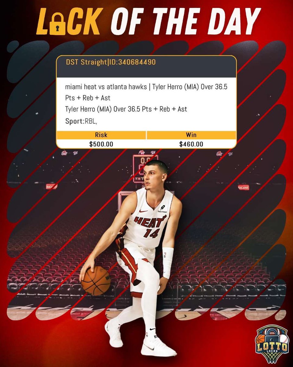LOCK OF THE DAY 🔒

Herro should dominate today 🔥

Placed with <a href="/BetWolfBook/">Bet Wolf</a> 👀

#GamblingX
