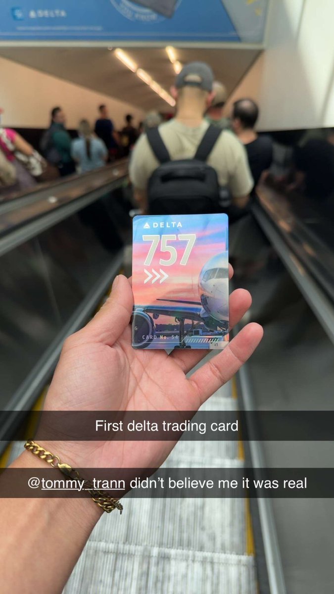 Jonny_Nguy3n's tweet photo. I’m gonna collect these delta trading cards every flight I’m on now https://t.co/L0k6GKGCMM