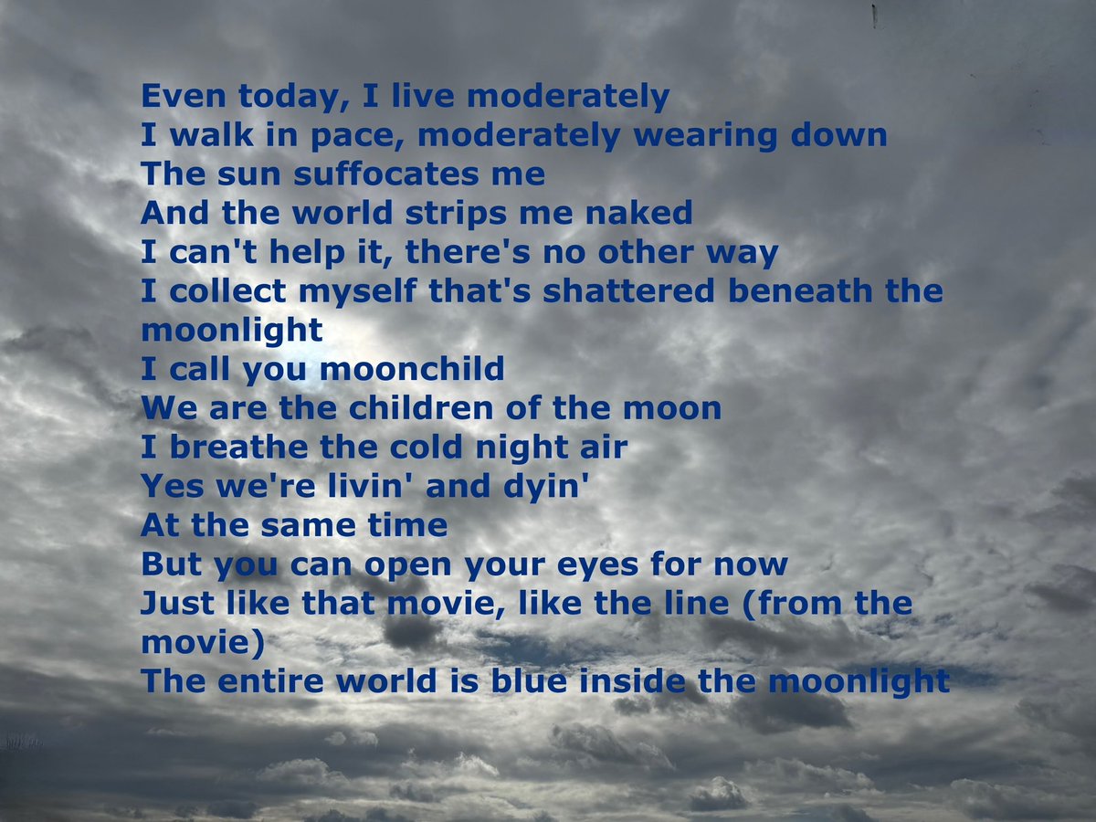 EaseandGrace's tweet image. Clouds, clouds, clouds for all Namjoon lovers under the same sky
#RM #prettyskiesforNamjoon #4oclock #V

A step, and another step
The dawn passes
And when that moon falls asleep
The blue shade that stayed with me

4 o’clock
youtu.be/AP03LF2Kae8?si…

youtu.be/CGfWpLK5E08?si…
