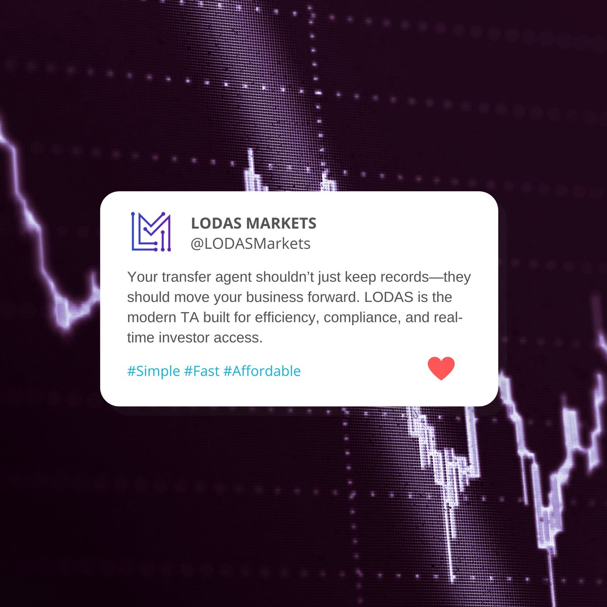 Legacy transfer agents weren’t built for the modern alternative investment landscape. LODAS is.
Our fully integrated transfer agent solution streamlines investor onboarding, automates workflows, and gives issuers real-time visibility—no spreadsheets, no waiting.