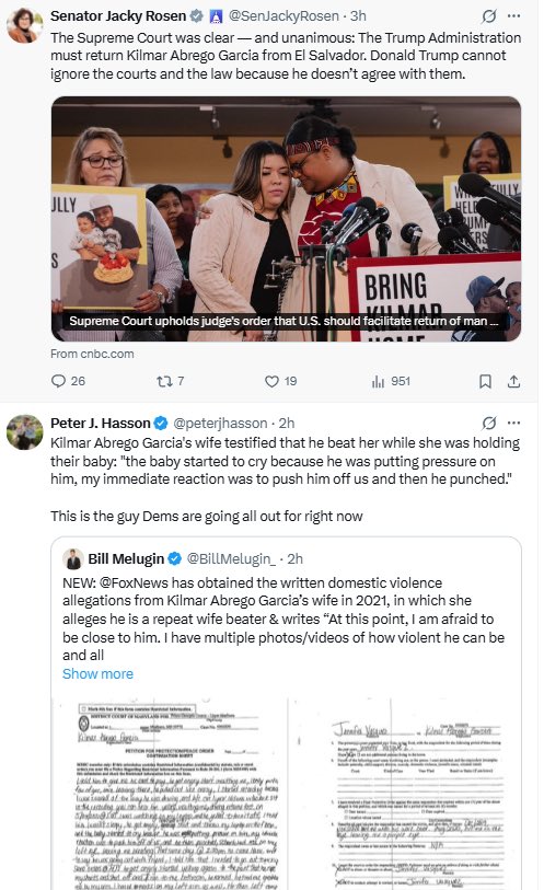 🇺🇸 NEVADA CONSERVATIVES, THIS IS A DISGRACE! 📷 Senator Jacky Rosen betraying all Nevadans by fighting to bring back Kilmar Abrego Garcia—a DEPORTED ILLEGAL IMMIGRANT with KNOWN MS-13 GANG TIES and a HISTORY of DOMESTIC VIOLENCE. This is who Rosen wants in OUR communities?! 📷