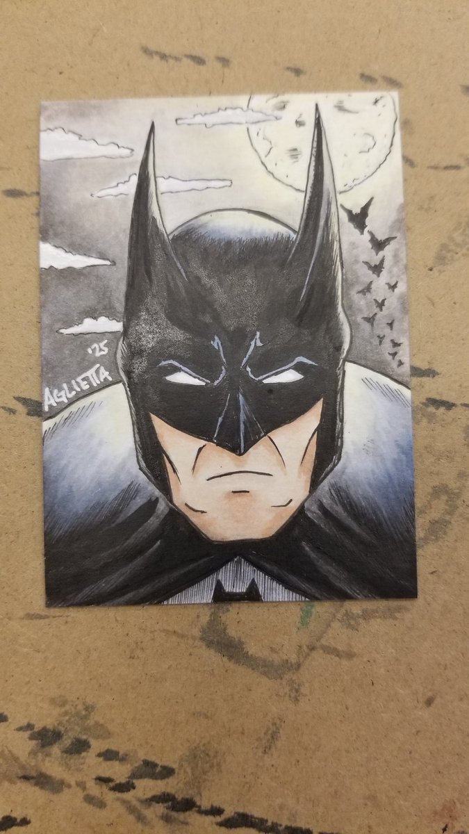 DeathMetalHero's tweet photo. #Batman #sketchcard done here at  #WhosYerCon2025 tabling with the #EdgePunkMagazine crew.
#indieartist #Convention https://t.co/QJGrB1ZjU3