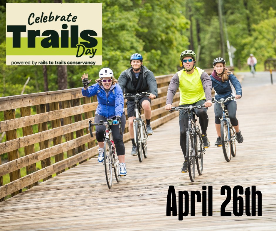 We’re teaming up with trail lovers across the country for #CelebrateTrailsDay on April 26th! 🎉

Join us at the Four Mile Creek Trailhead (MM 40) from 10 AM to 1 PM for group runs 🏃‍♀️, rides 🚴🏿‍♂️ &amp; skates 🛼. Plus fun giveaways, tasty drinks, and hot dogs!