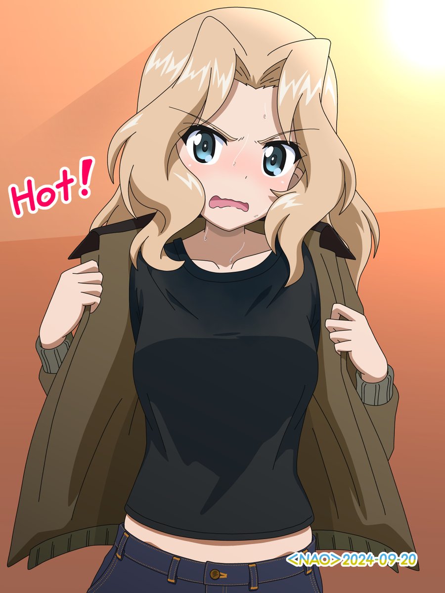 ケイ(ガルパン) 「今日4月19日も最高気温が28℃の予報なんですけど!? おはようございます 」|＜ＮＡＯ＞ pixivでrequest待ってます!のイラスト