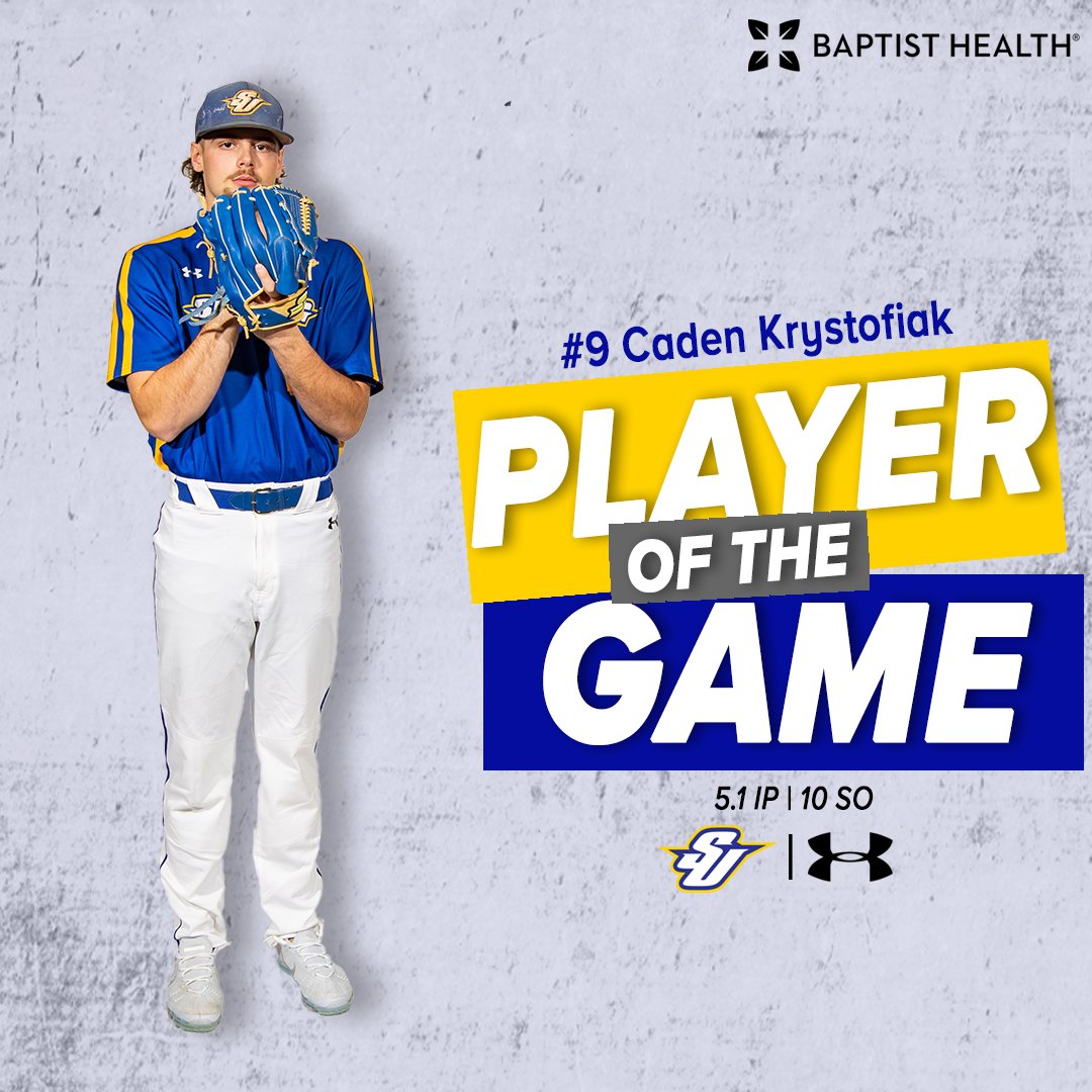 BSB | Bats were on 🔥!

Caden Krystofiak is today's Player of the Game! Krystofiak pitched 5.1 innings and tallied 10 strikeouts in the win.

#SU502 | #OneSpalding