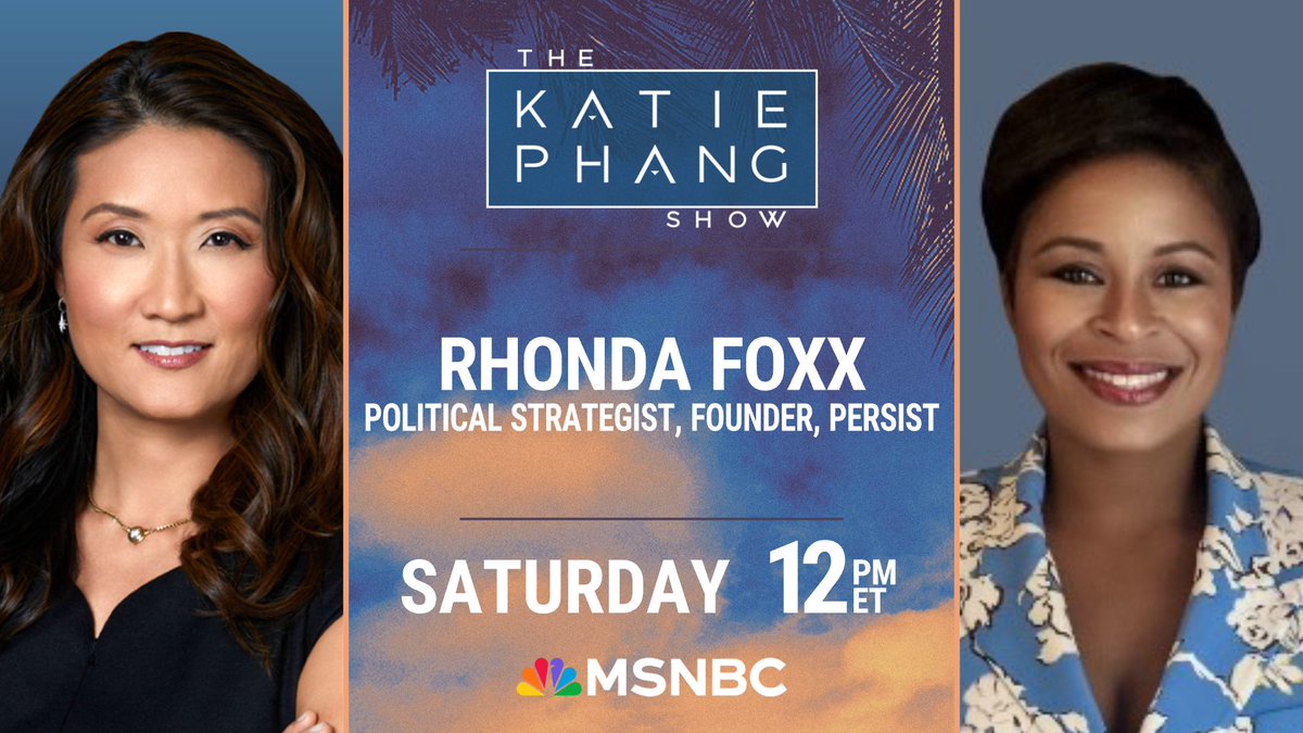 The Katie Phang Show (@katiephangshow) on Twitter photo Heated Republican town halls, calls to dethrone Democratic incumbents, and the grassroots? Fired up. <a href="/RhonnieF/">Rhonda Elaine Foxx</a> joins <a href="/KatiePhang/">Katie Phang</a> this Saturday 12 pm ET to break it all down! #KatiePhangShow Heated Republican town halls, calls to dethrone Democratic incumbents, and the grassroots? Fired up. <a href="/RhonnieF/">Rhonda Elaine Foxx</a> joins <a href="/KatiePhang/">Katie Phang</a> this Saturday 12 pm ET to break it all down! #KatiePhangShow