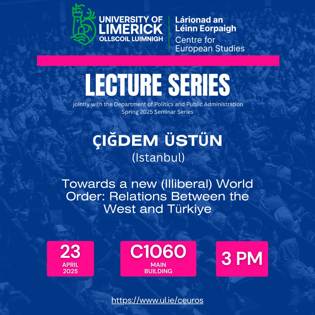Join us next Wednesday for a guest lecture by Çiğdem Üstün (Istanbul) entitled "Towards a new (Illiberal) World Order: Relations Between the West and Türkiye". All welcome!