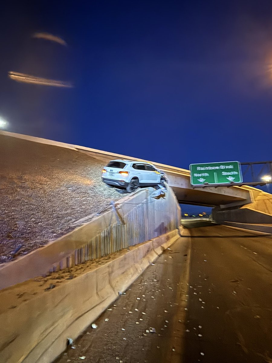 #DriveSober Impaired driving is no joke!
Early this morning at the I-11 southbound Rainbow transition on-ramp(Las Vegas). This person could have been another statistic as well as injuring or killing someone else. Luckily today, this person was arrested for DUI. “Our two biggest