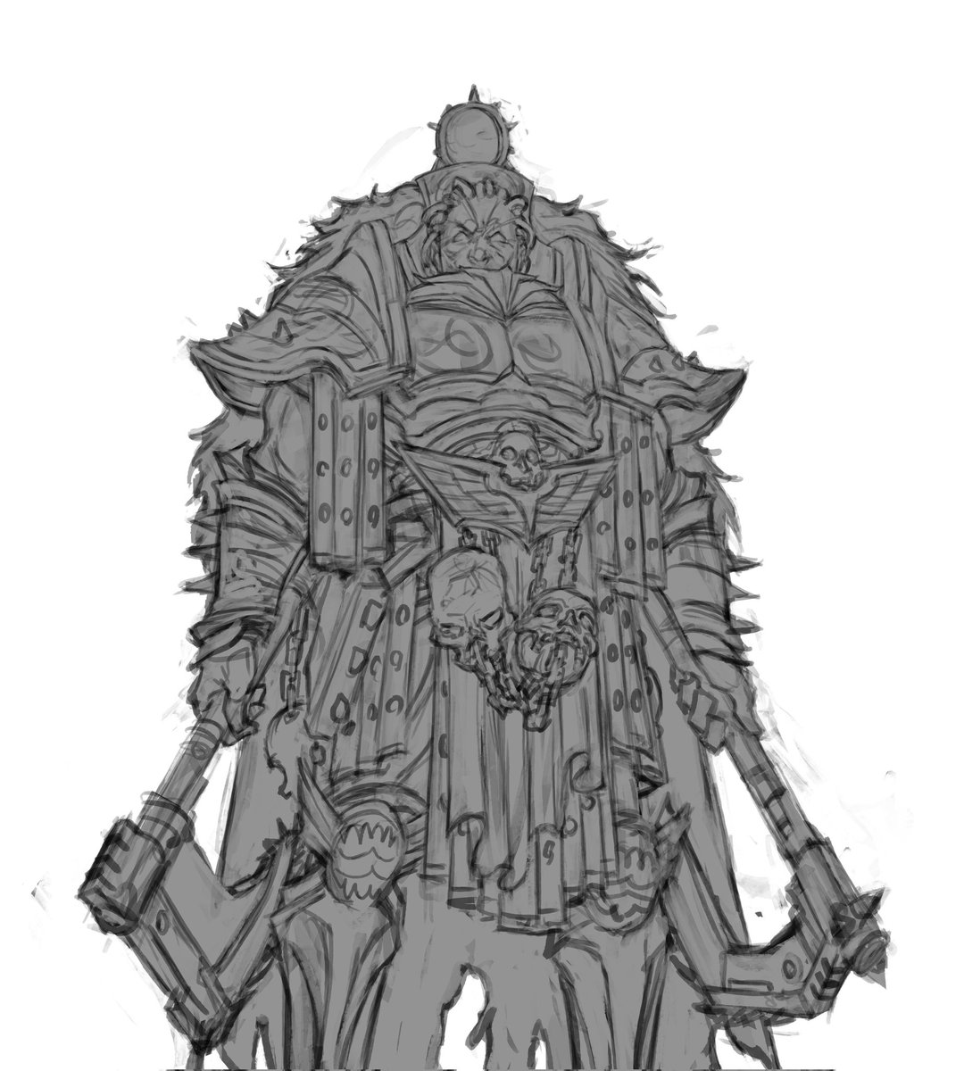 LoweryChevron's tweet photo. Warhammer! Next up is Angron. The beginning sketch phase is always my favorite.
#digitalart #characterdesign #characterillustration #art #painting #Warhammer #warhammer40k #WarhammerArt #warhammerfanart https://t.co/sfYntn6bX0