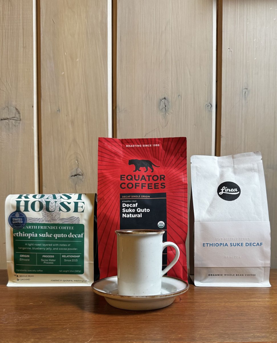Welcome Suke Quto! Swiss Water was delighted this year to have Tesfaye Bekele's award-winning Suke Quto coffee as part of its Small Batch series, and become the first to decaffeinate this spectacular coffee with  lively notes of berries, spice, and plum. swisswater.com/collections/sh…