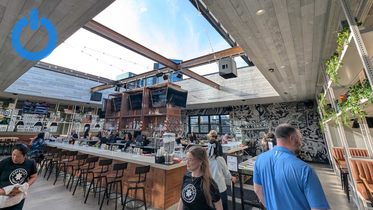 EncompassAV's tweet photo. 🎶 Federales Nashville is live—and fully powered by Encompass Connect! From Martin Audio sound to Just Add Power video &amp; full surveillance, we built this AV system from the ground up. With 24/7 remote support, it’s bold, seamless, and built to perform. 

#Federales #AVTech https://t.co/cIJqgy8xzT