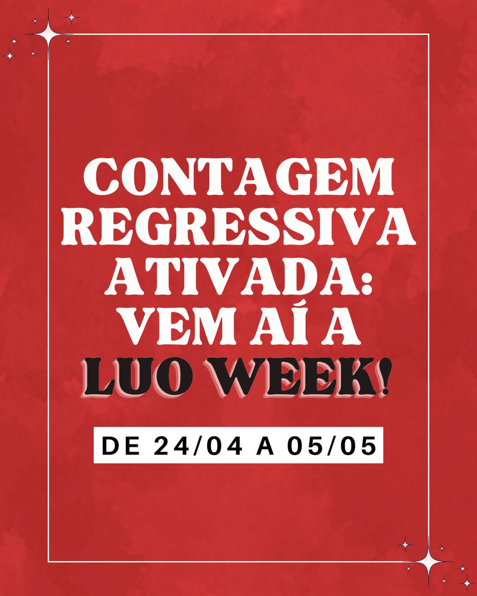 luoeditora's tweet photo. 🚀 A contagem regressiva está ON! Vem aí a #LUOWeek, de 24/04 a 05/05! 🎉
Preparamos combos especiais para agradecer cada leitor que faz parte da nossa história. 💖
Não fique de fora – vem celebrar com a gente! ✨ https://t.co/dVdsAQ1dZR