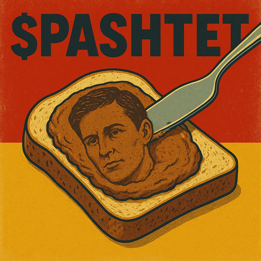 PASHTET_MEM's tweet photo. Did you use regular pate?
Weaklings.
We smear $PASHTET with Pavel's face.
Straight onto the bun. Straight to the blockchain. https://t.co/RoQMcNmNgH