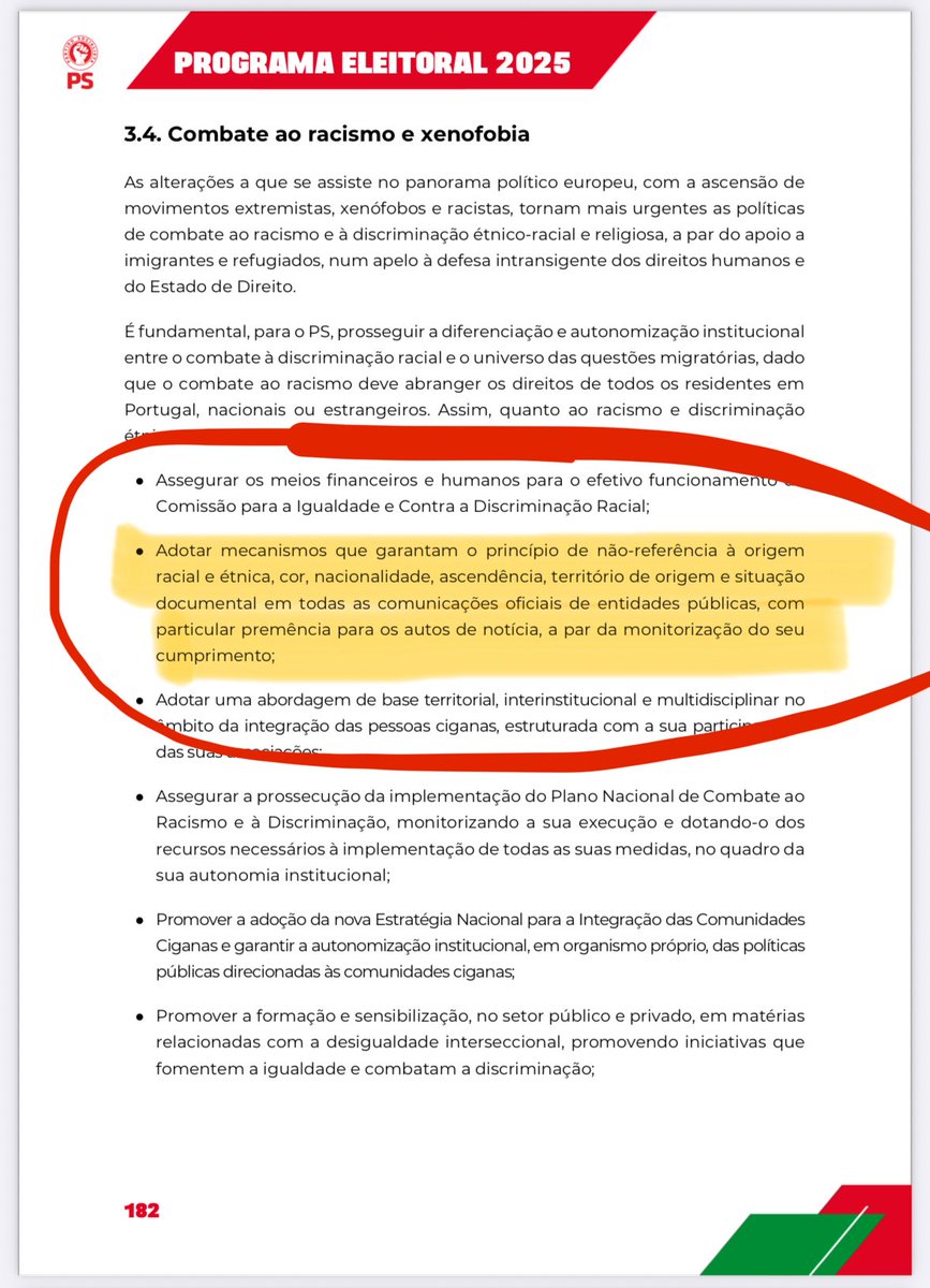 Página 182 do programa do PS para as legislativas 2025 👇