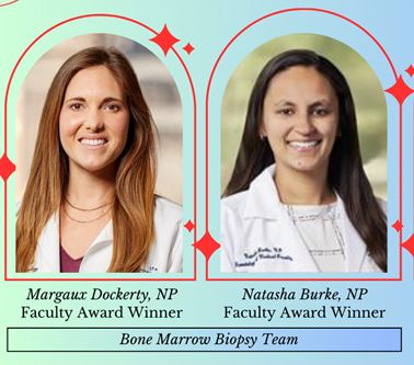 Congrats to Margaux Dockerty, NP &amp; Natasha Burke, NP – the "Bone Marrow Biopsy Dream Team" – for winning the April Hematology &amp; Medical Oncology Faculty &amp; Staff Recognition Award! Your skill, teamwork, and patient dedication are truly outstanding. Well deserved! 🎉 #healthcare