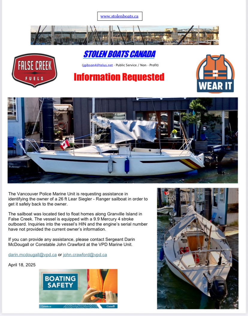 JamieJGibson4's tweet photo. https://t.co/rBOLAmnzKq  VPD Marine Unit requests public’s assistance   ⁦@VPDMarineUnit⁩ ⁦@PortVancouver⁩ ⁦@FalseCreekFerry⁩ ⁦@FalseCreekFuels⁩ ⁦@FalseCreekRes⁩ https://t.co/5nrSRCleLT