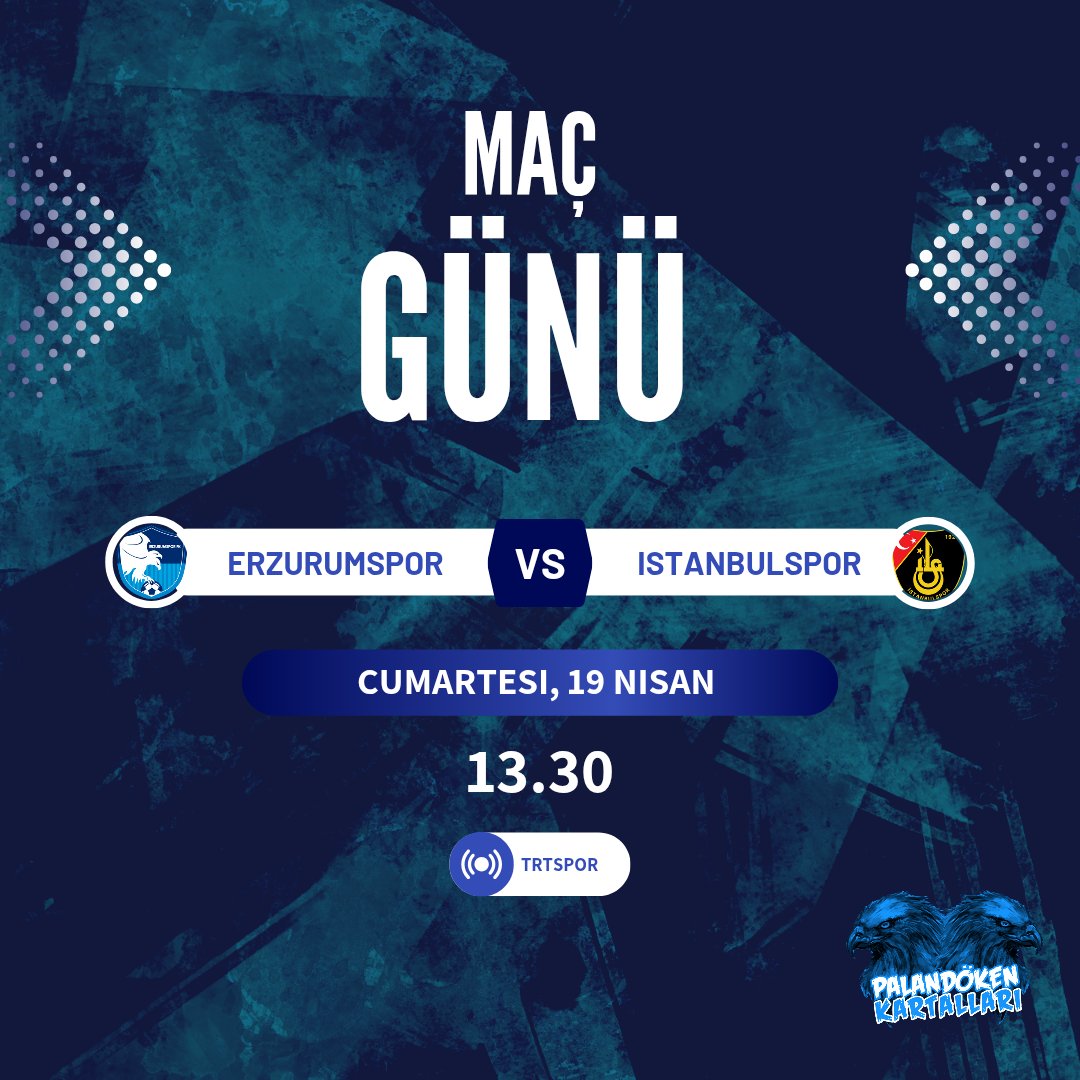 MAÇ GÜNÜ
Erzurumspor FK v İstanbulspor 
Kazım Karabekir Stadyumu | 13.30
#Erzurumspor