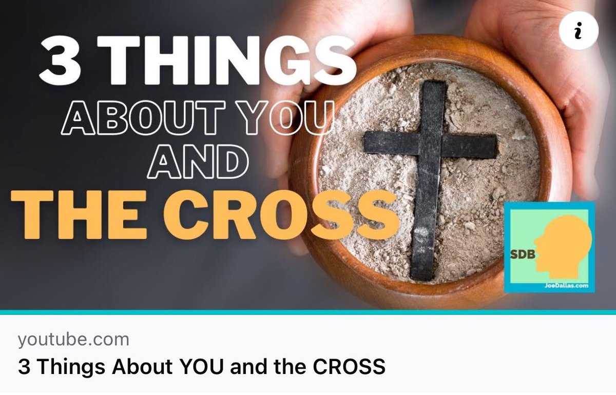 JoeDallasTGP's tweet photo. This a “throwback” message I gave last year but I believe a relevant one. Let’s consider these 3 things about The Cross.
https://t.co/3z9hfTi4XU https://t.co/SXv9HPMulG