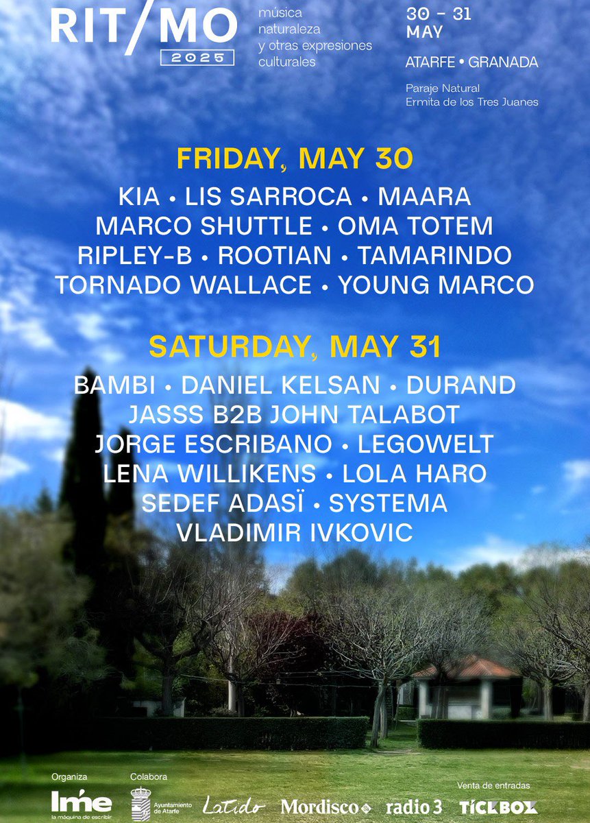 Esta noche especial  festival RIT/MO que tendrá lugar los días 30 y 31 de mayo en Atarfe (Granada). Con un ecléctico cartel donde destacamos a Young Marco, Tornado Wallace, Maara, y Marco Shuttle, entre much@s más. Desde las 2:00h en <a href="/radio3_rne/">Radio 3</a> #CreaElFuturo #EresLoQueEscuchas