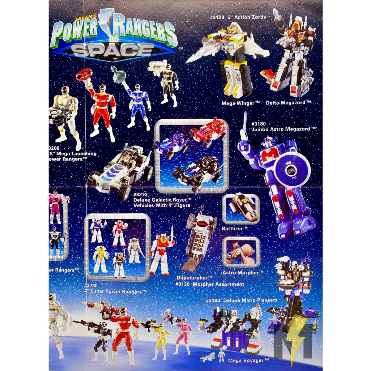 昭和レトロ　space ranger Bandai America's Fall 1998 Power Rangers in Space Toy Pamphlet