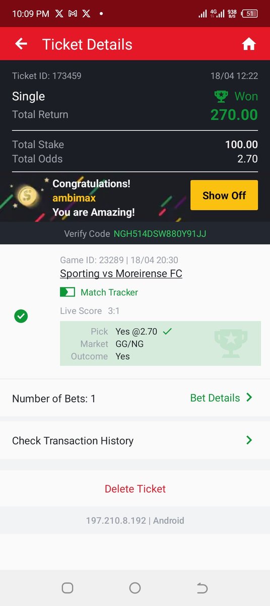 Today's ticket won... Smile to bank if you are tailing