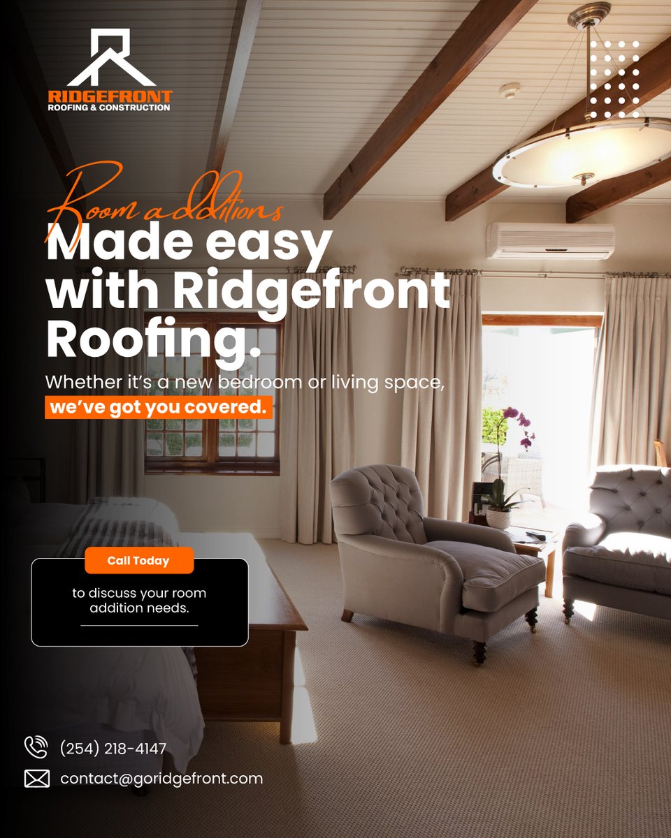 ridgefrontllc's tweet image. 🏠 Need extra space? Ridgefront makes room additions simple—whether it&apos;s a new bedroom or more living area, we’ve got you covered!

📞 (254) 218-4147 | 🌐 goridgefront.com
#RoomAdditions #HomeExpansion #AddMoreSpace