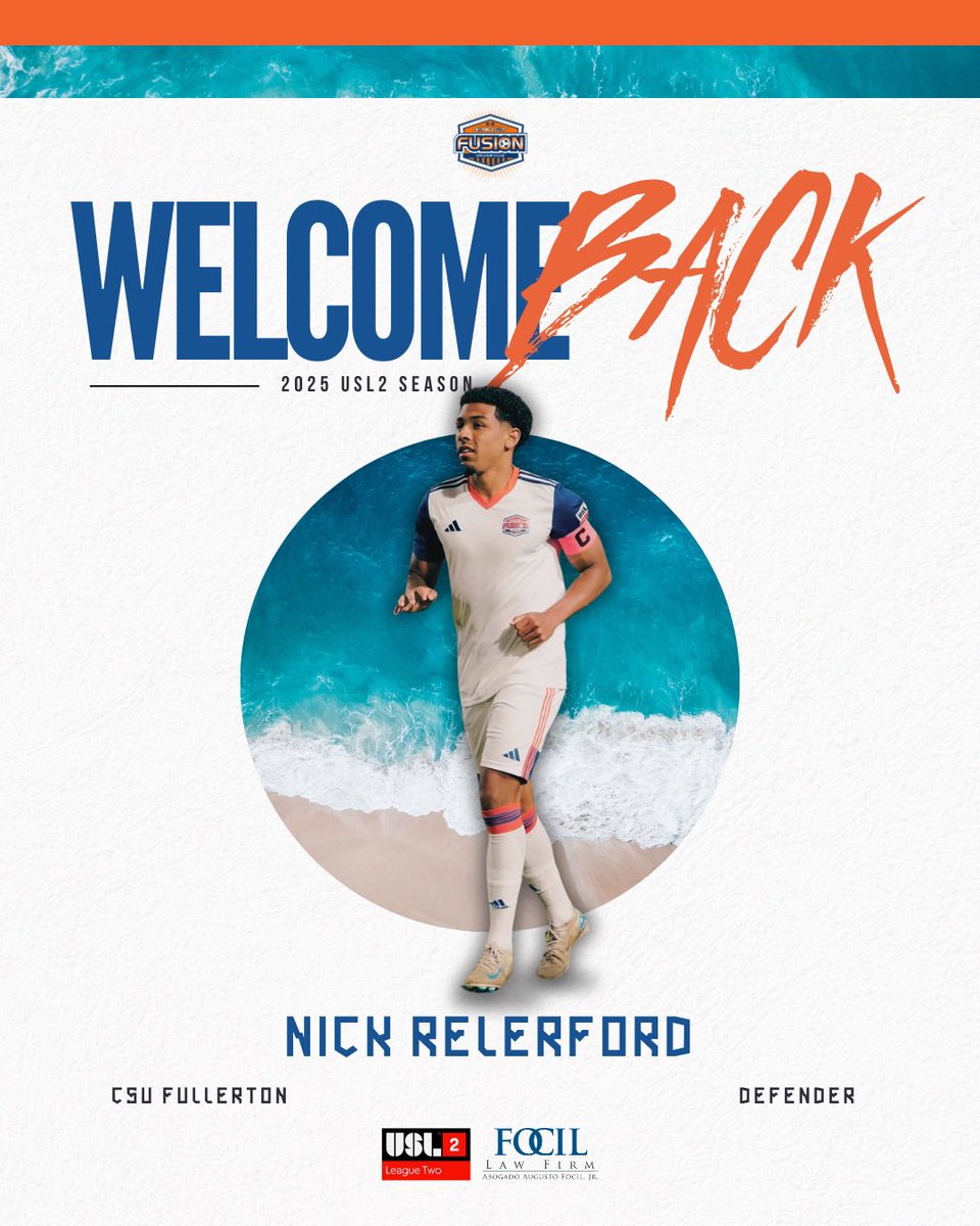 Ventura County Fusion (@vcfusion) on Twitter photo Nick is BACK! ⚡️
Nick Relerford returns to Fusion! Nick, a force in CSU Fullerton’s defense and a powerhouse in our back line last season!
We are thrilled to welcome back Nick for the second season!
🔵🟠
#Prideofthe805 #VamosFusion <a href="/USLLeagueTwo/">USL League Two</a> Nick is BACK! ⚡️
Nick Relerford returns to Fusion! Nick, a force in CSU Fullerton’s defense and a powerhouse in our back line last season!
We are thrilled to welcome back Nick for the second season!
🔵🟠
#Prideofthe805 #VamosFusion <a href="/USLLeagueTwo/">USL League Two</a>
