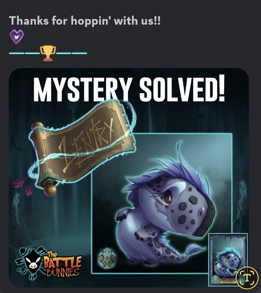 Huge shout out to <a href="/ChristaTBB/">Christa Lanatra</a>, the Queen of Discord!!! Paws down, there's no Founders or Discord nearly as creative as what <a href="/battlebunniesTM/">The Battle Bunnies</a>  is putting out. You can take on the #DragonMystery with #FluffleFam in Discord: **Invite Link** ➡️ mee6.xyz/i/R6Dl3cVhc3
