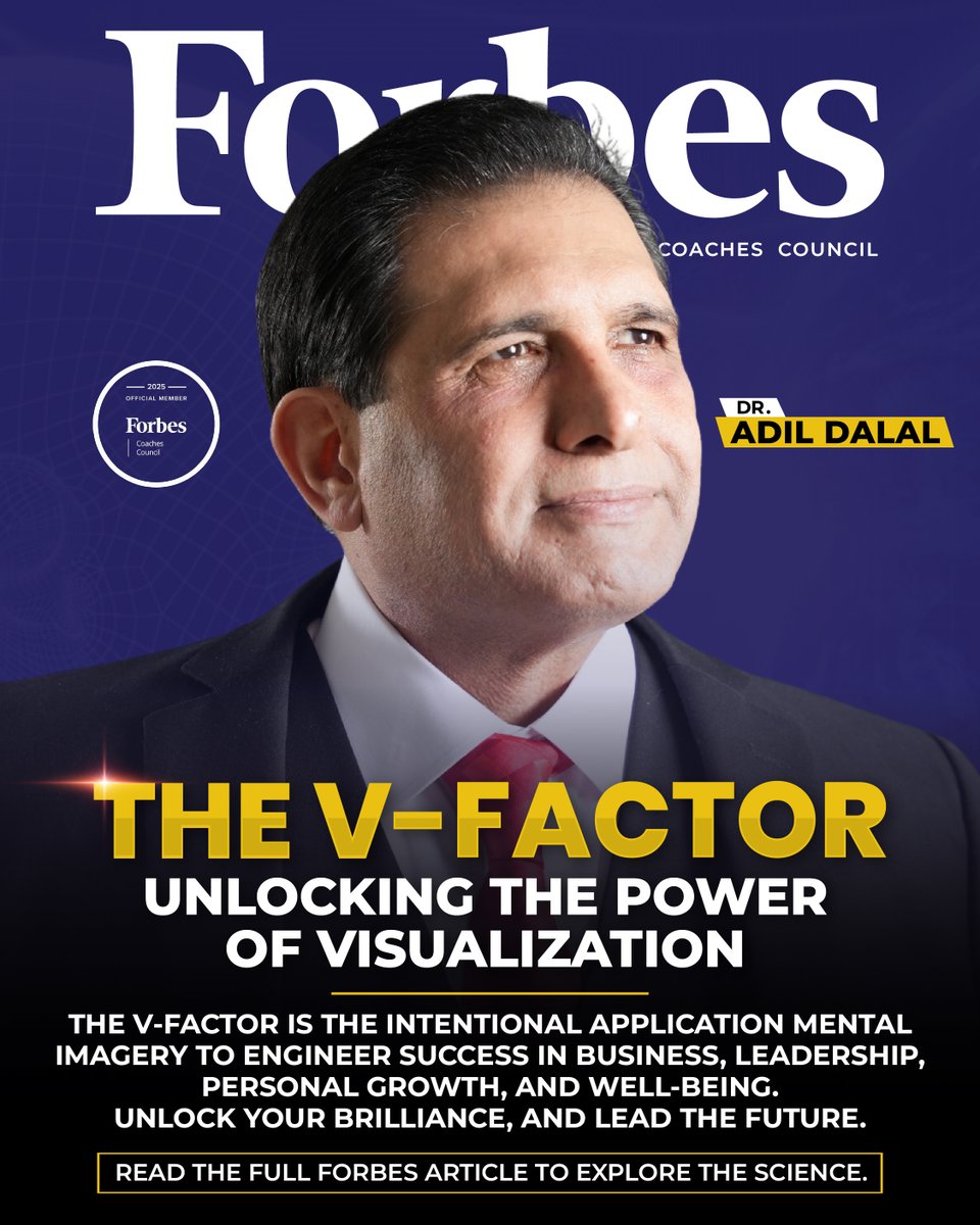 AdilDalal's tweet image. 🧠 The V-Factor™
 Unlocking the Power of Visualization
Discover how to rewire your mind, boost clarity, and lead with vision.

🔗 Read the Forbes article:
 forbes.com/.../the-v-fact…

#TheVFactor #VisualizationPower #ForbesCoachesCouncil #NeuroLeadership #FutureReady #DrAdilDalal