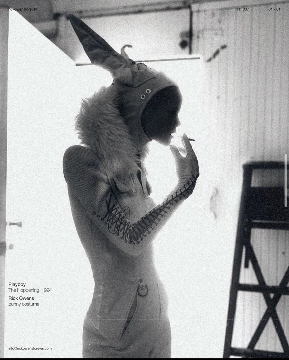 Rick Owens' custom bunny costume for Playboy, 1994