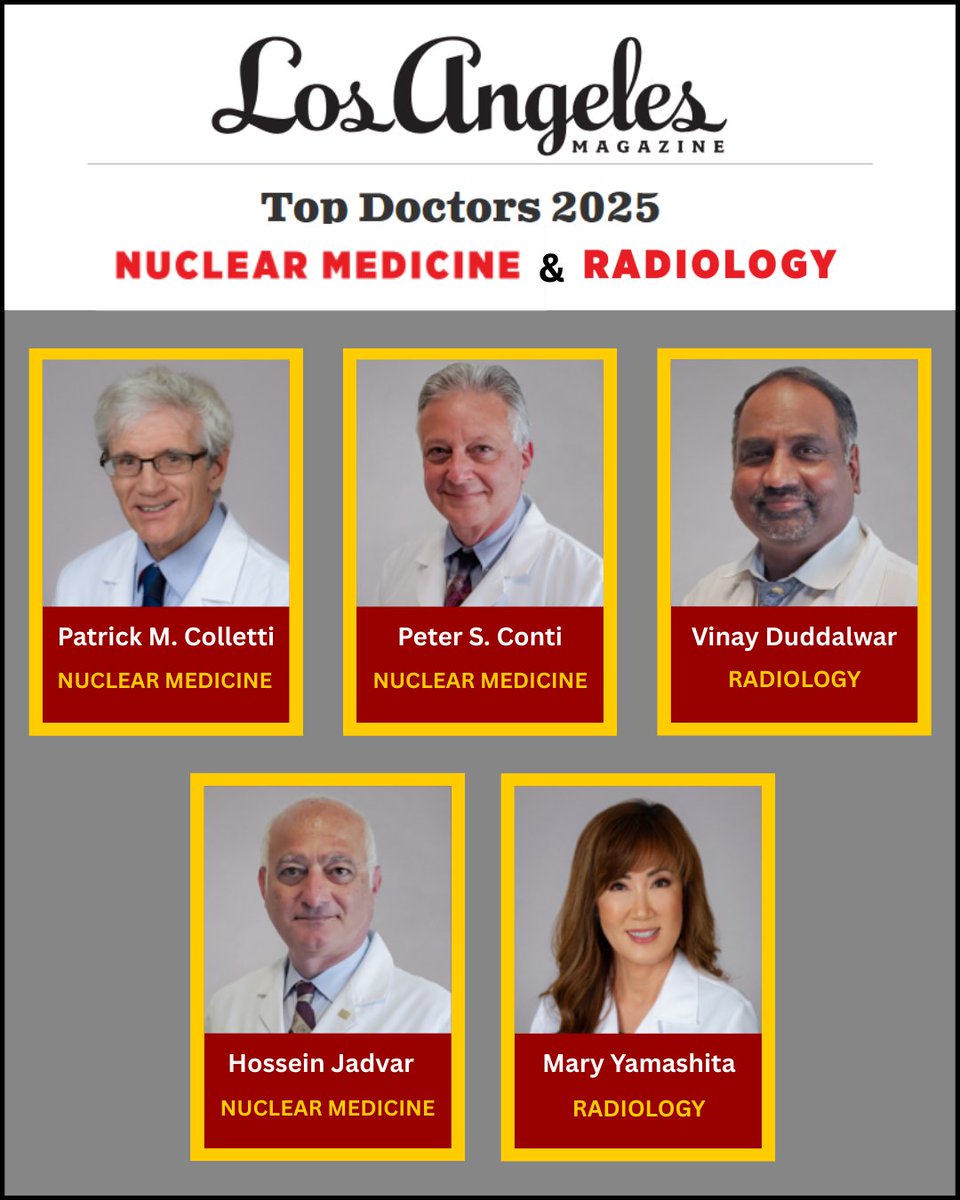 Congrats to our esteemed radiology faculty, recently named Top Doctors 2025 by @lamag! 

We celebrate you and this accomplishment; shared with and representing an exceptional network of peers from hospitals and institutions across the LA area. ❤️🤝

lamag.com/top-doctors-20…
