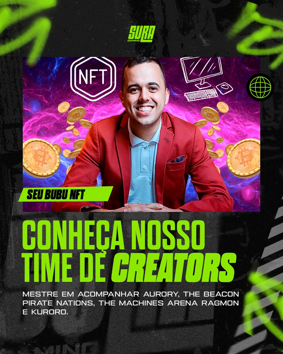 Sura Gaming Brasil (@suragamingbr) on Twitter photo Achou que a SuraGaming já tinha mostrado tudo? 😌
Aqui vai a SEGUNDA LEVA de criadores que estão prontos pra DOMINAR a web3! 🧵👇
Começando por ele : <a href="/SeuBubu/">Seu Bubu NFT</a> 🤪
Versatilidade é o nome dele! Do Axie ao RPG, com comentários afiados e muito bom humor. Assistir um jogo com ele Achou que a SuraGaming já tinha mostrado tudo? 😌
Aqui vai a SEGUNDA LEVA de criadores que estão prontos pra DOMINAR a web3! 🧵👇
Começando por ele : <a href="/SeuBubu/">Seu Bubu NFT</a> 🤪
Versatilidade é o nome dele! Do Axie ao RPG, com comentários afiados e muito bom humor. Assistir um jogo com ele